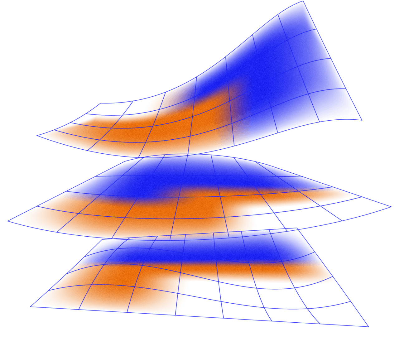 Een abstracte afbeelding waarin meerdere platte lagen een systeem vormen.